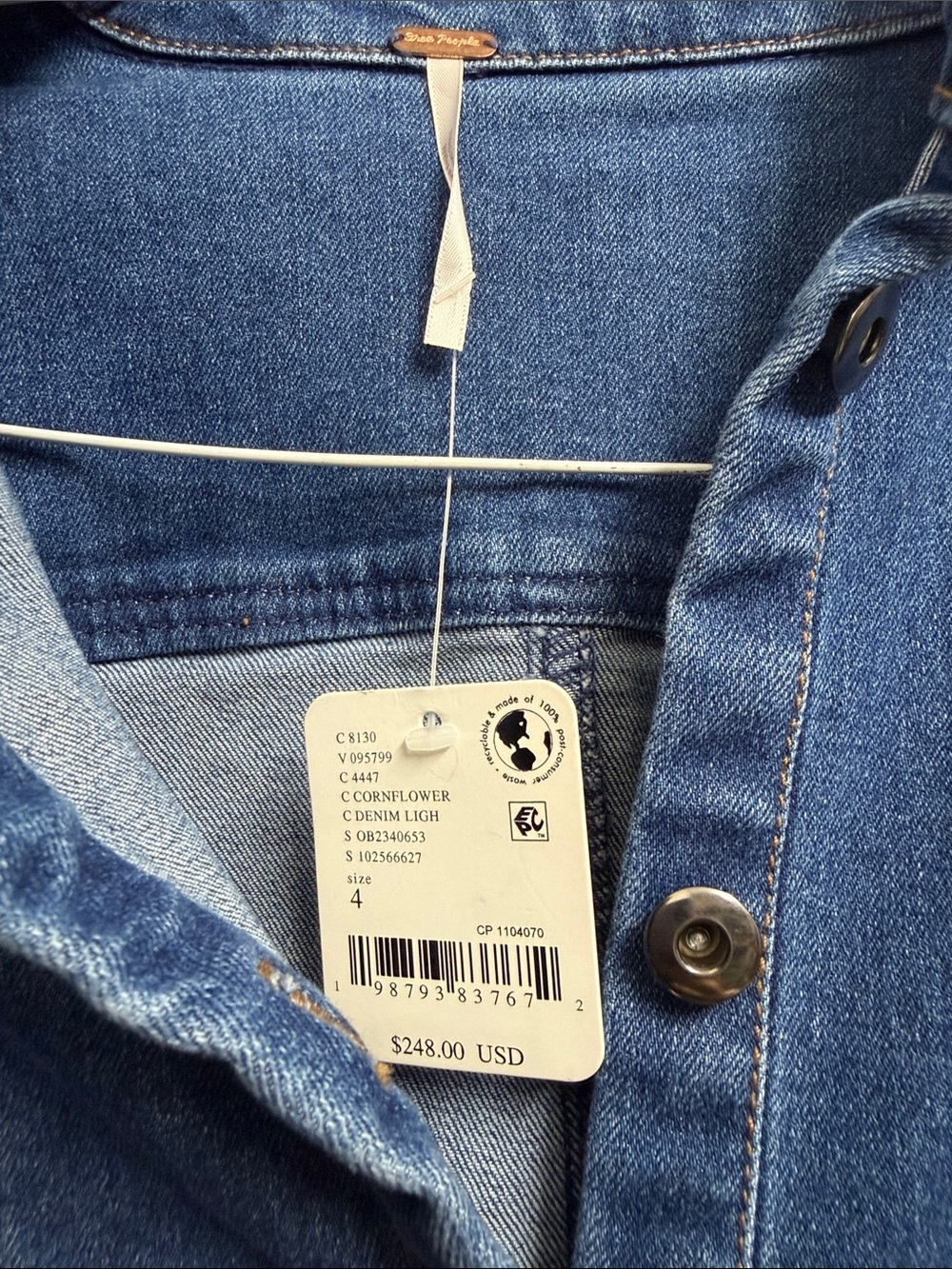 Free People Denim Mini Dress in Medium Blue - Picture 2 of 4